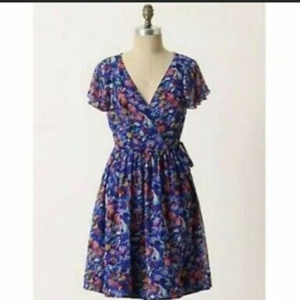 Silk Floral Wrap Dress